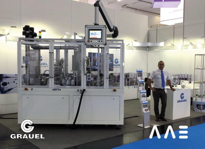 Big hello from the <a href="/automaticafair/">automatica</a> in Munich, where our Grauel team is exhibiting this hightech printing and assembly machine. Visit us to have some coffee and a chat with Huub and Ruud about the latest developments regarding Grauel. Check grauel.com to learn more!