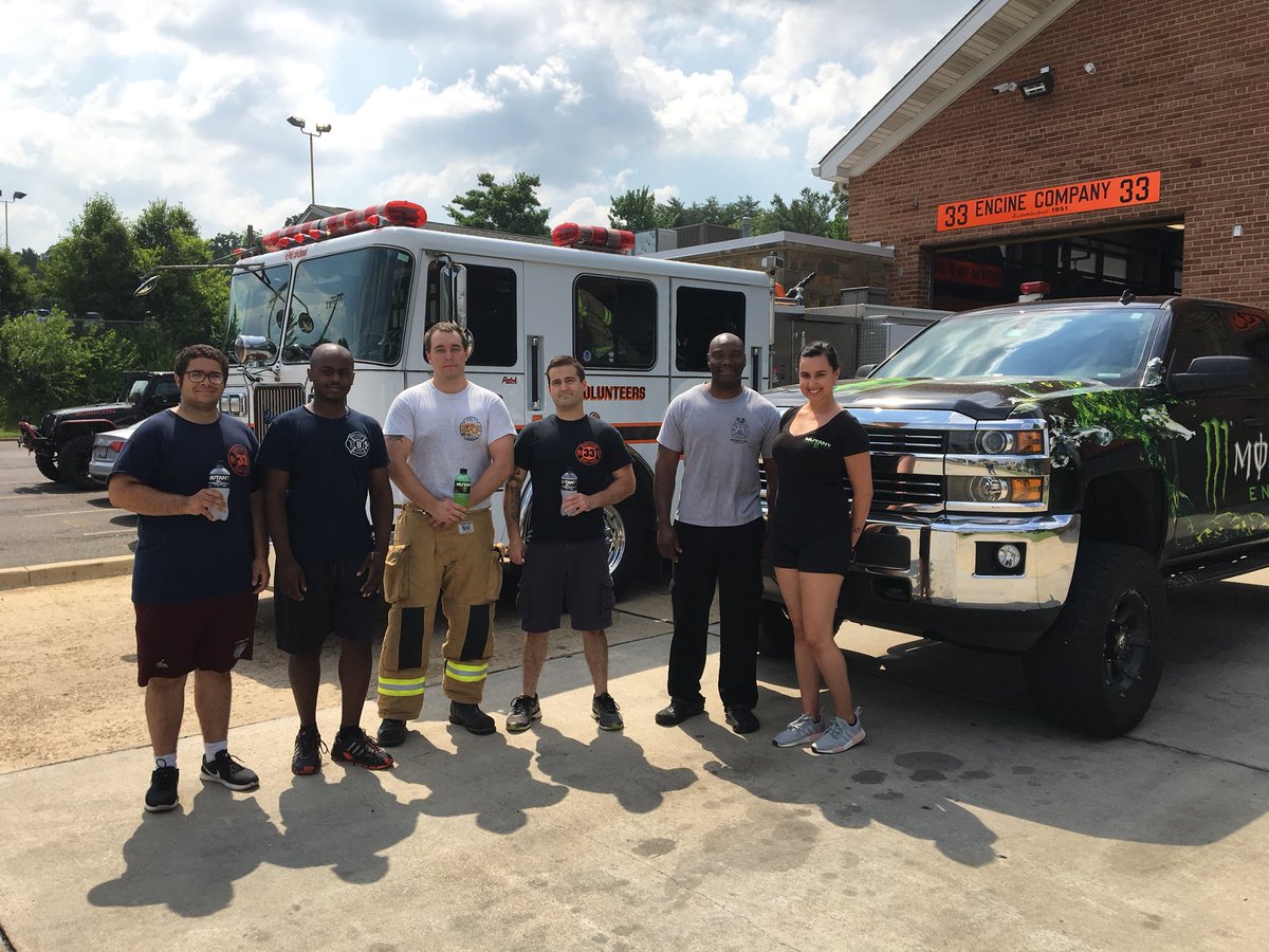 Kentland33's tweet photo. Thanks to @MonsterEnergy for dropping off some ice cold drinks for the crew of #Engine331 on another scorching day in #Landover. That truck would make a nice Mini Pumper... https://t.co/j9og2DXkhd