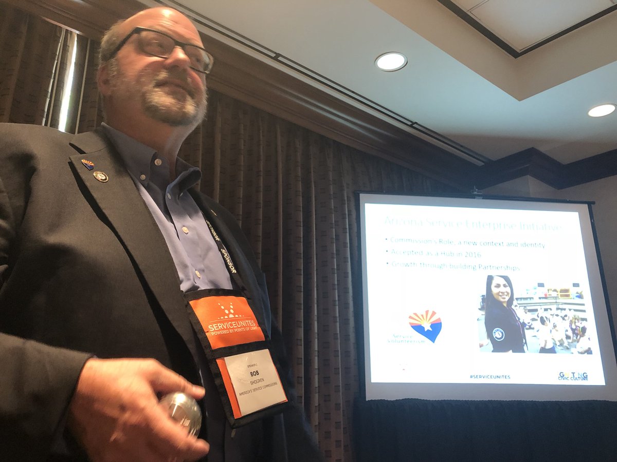 rachelbruns's tweet photo. Bob @AZGOYFF @statecommission shares how @PointsofLight Service Enterprise is a game-changer for nonprofits in #arizona #ServiceUnites https://t.co/Ne0eWcdwVR
