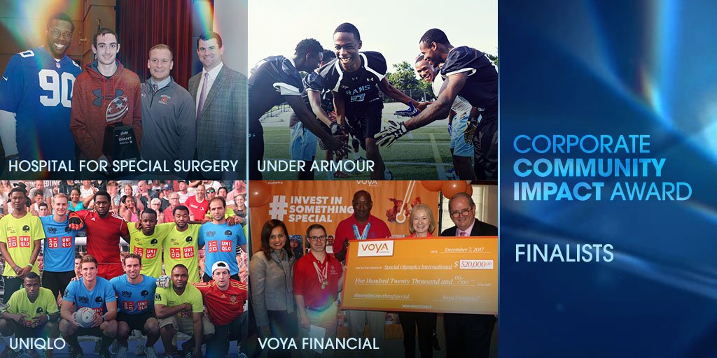 ESPNCitizenship's tweet photo. We’re proud to announce the #SportsHumanitarian Corporate Community Impact Award finalists: @HSpecialSurgery, @UnderArmour, @UniqloUSA & @Voya https://t.co/7ssAfRRxOR