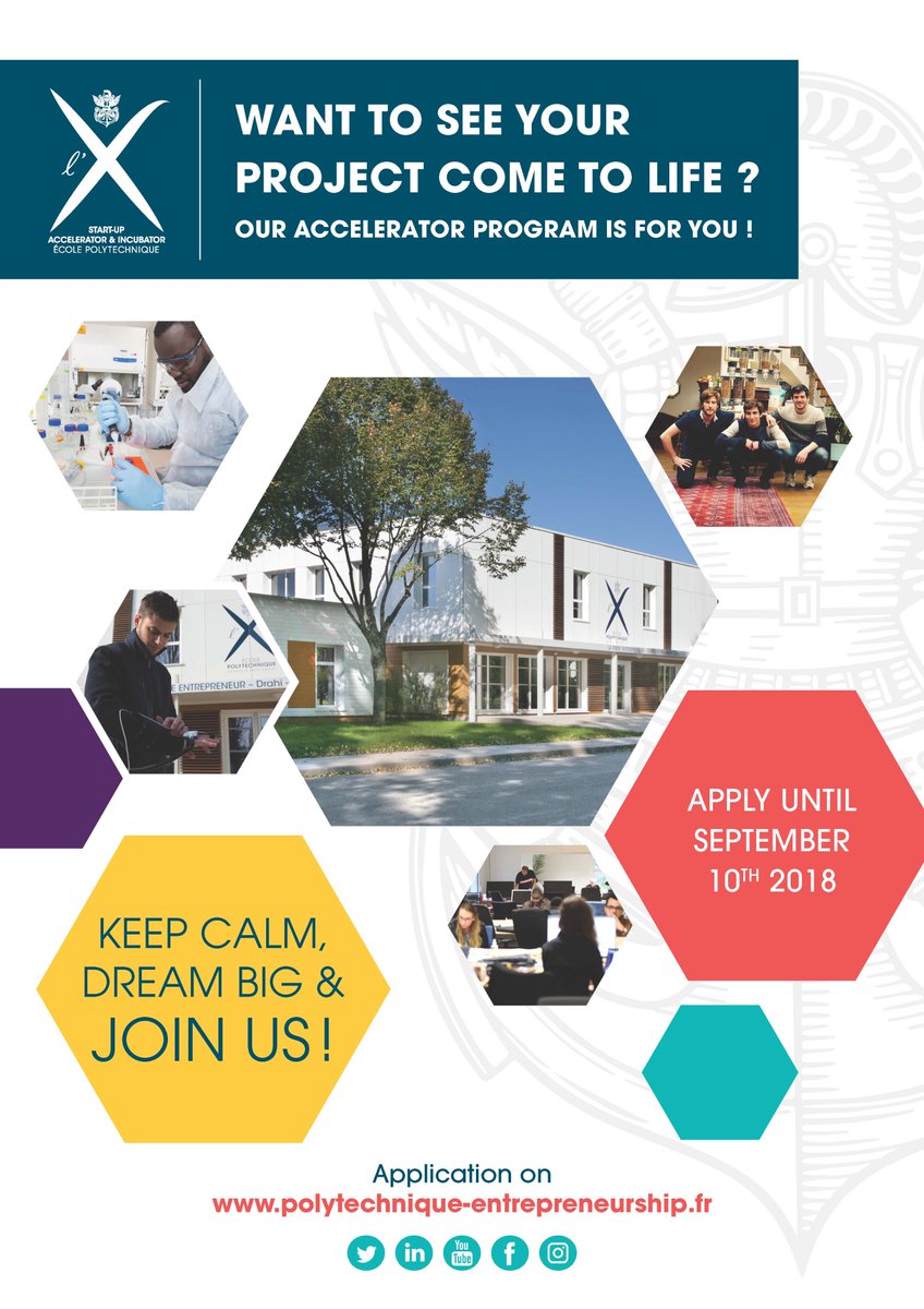 [DrahiX]

Nous lançons l'appel à candidature pour la prochaine promotion X-Up de l'incubateur du DrahiX,  qui entrera dans le programme le 8 octobre 2018. 

Les candidatures sont ouvertes du 18 juin au 10 septembre !

polytechnique-entrepreneurship.fr/appel-a-candid…