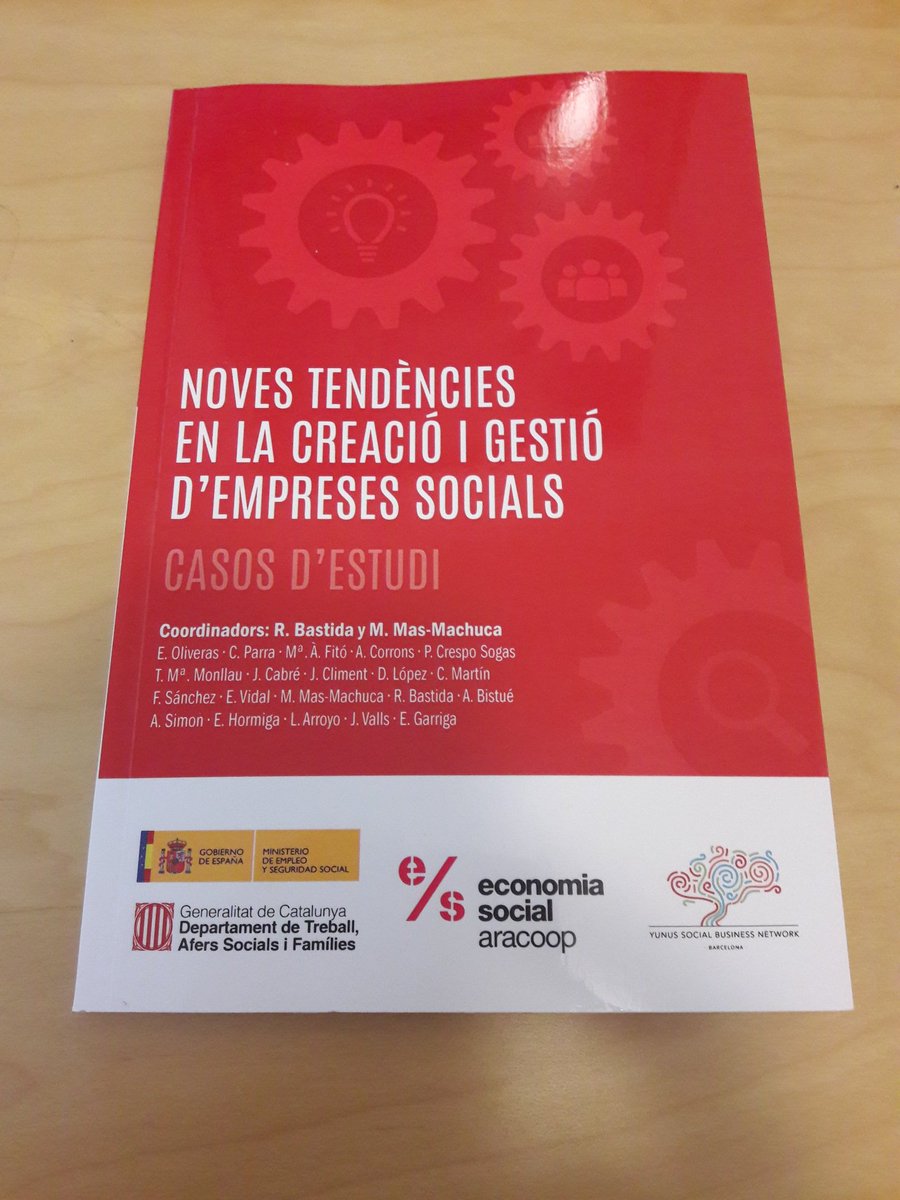 Avui hem presentat un nou llibre de casos d'estudi #empresasocial Projecte coordinat pel @SBCBarcelona i finançat per @aracoop Confiem que sigui útil per emprenedors, estudiants, professors, etc.