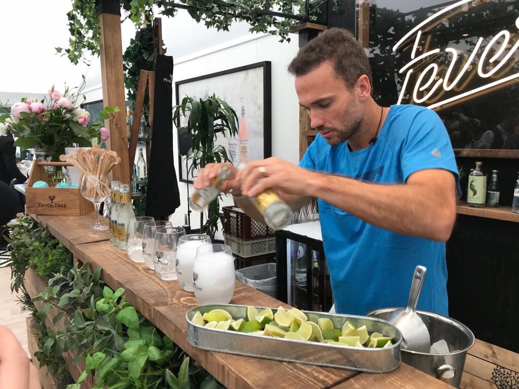 gigi_salmon's tweet photo. Some serious concentration from @BrunoSoares82 taking the @FeverTreeMixers #fastestserve challenge... 😂 https://t.co/W6HRs3SUxA