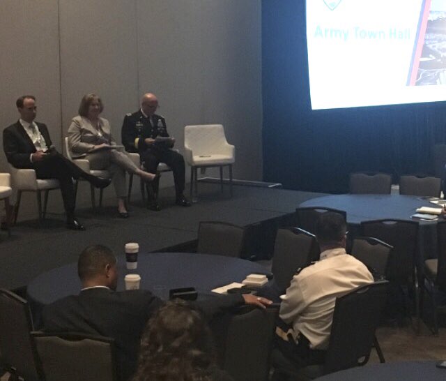 SOPFLWRegion's tweet photo. Honored to hear from the Hon. Jordan Gillis, Acting ASA IE&E and LTG Dahl, @USArmy IMCOM Commander at this morning’s Army Town Hall at the 2018 #ADCSummit. #FLWRegion https://t.co/jgmniSv7Lx