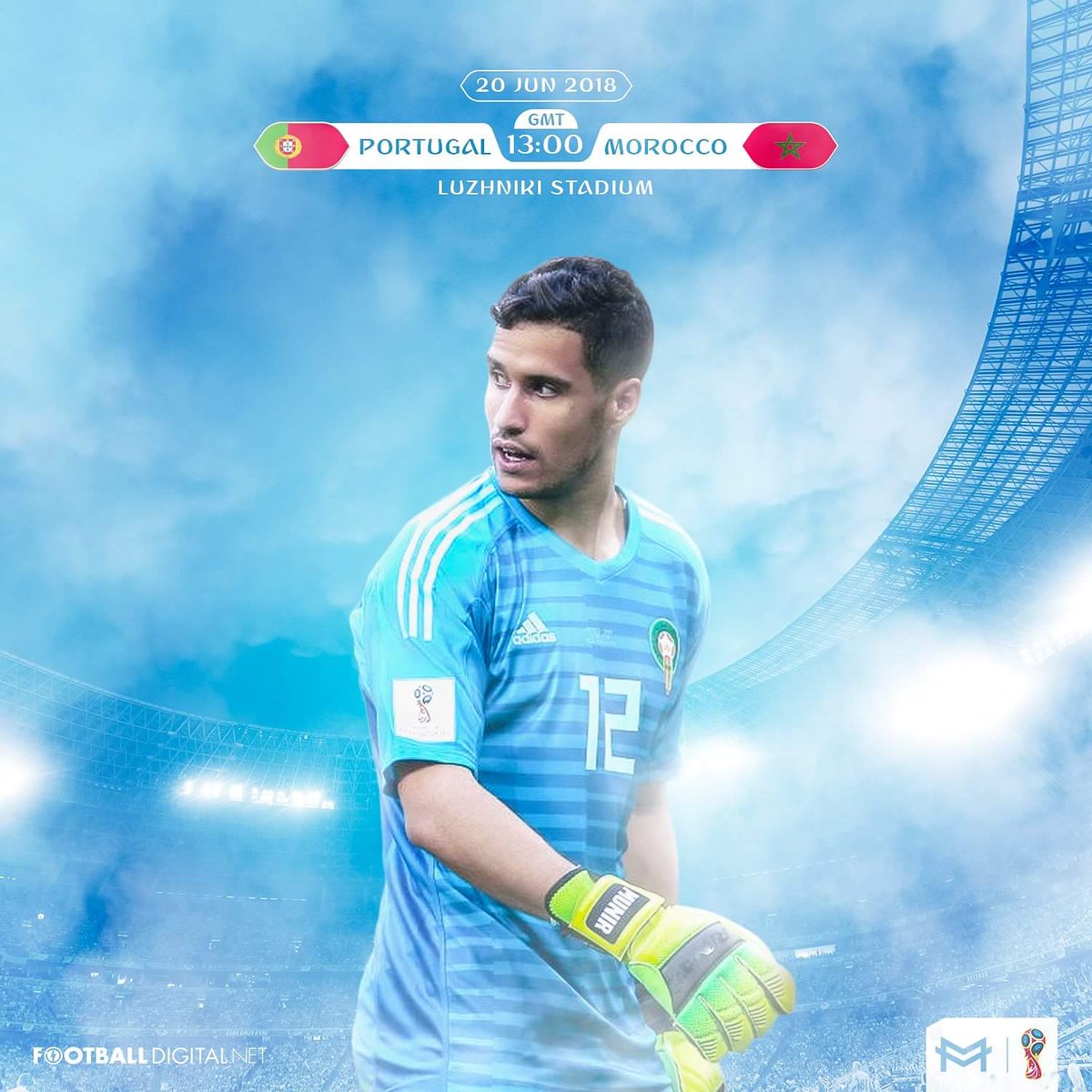 New Design for <a href="/Munir_Mohand/">Munir Mohamedi</a>
🇵🇹 Portugal VS Morocco 🇲🇦
📆 20.6.2018 ,13:00 GMT
🏟️ Olimpiyskiy Kompleks Luzhniki