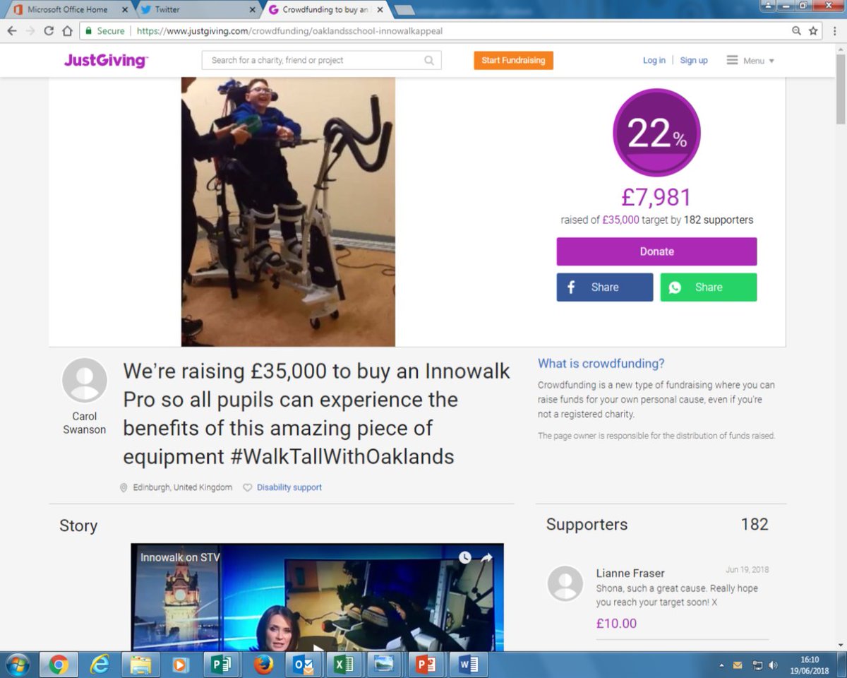 Team_Oaklands's tweet photo. Thanks so much to Andrew's lovely mum, Shona and her very generous work colleagues @KPMG #Edinburgh who donated to our #Innowalk fundraiser in lieu of a leaving gift for her. Over £600 now raised on her/Andrew's behalf! #that'salotofJohnLewisvouchers #THANKYOU! https://t.co/o9BWrFRzio