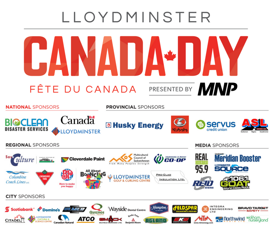 cityoflloyd's tweet photo. Canada Day Presented by @MNP_LLP would not be possible without the support of our community partners #yll #exploreyll https://t.co/35I6sZPnkY
