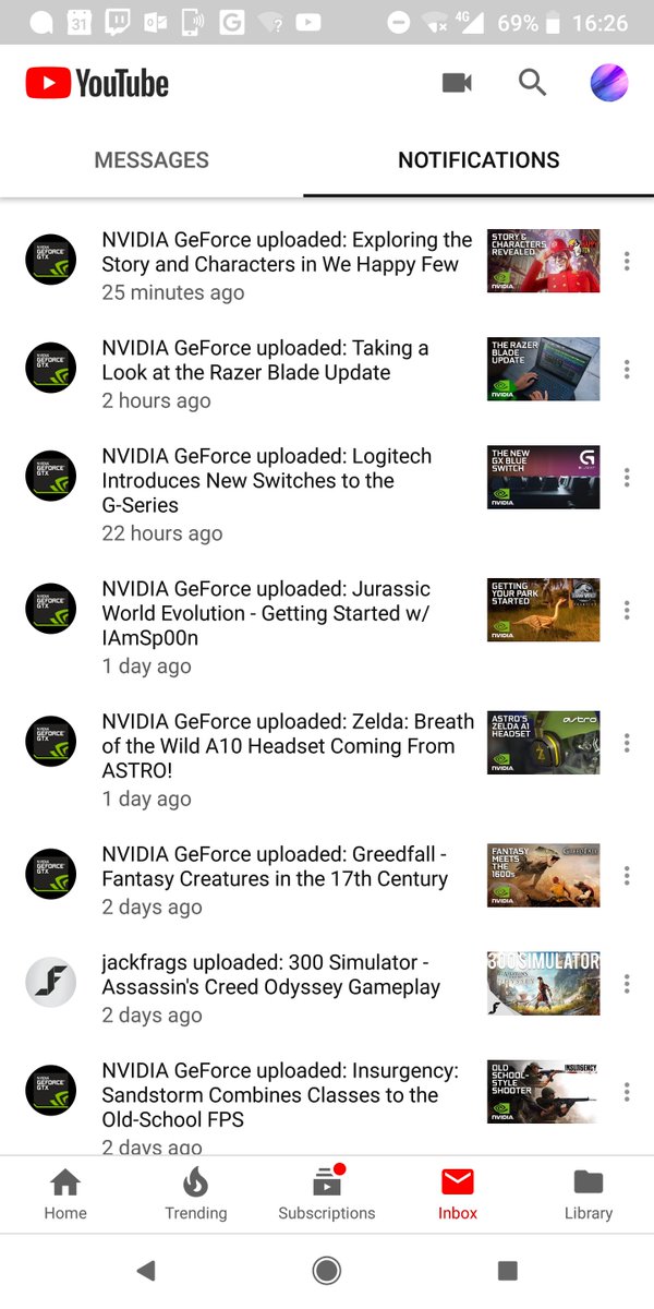 BenEdwards95's tweet photo. @NVIDIAGeForce keeping up to date on ALL your content (and a bit of @jackfrags) https://t.co/rbZk9X9Hql
