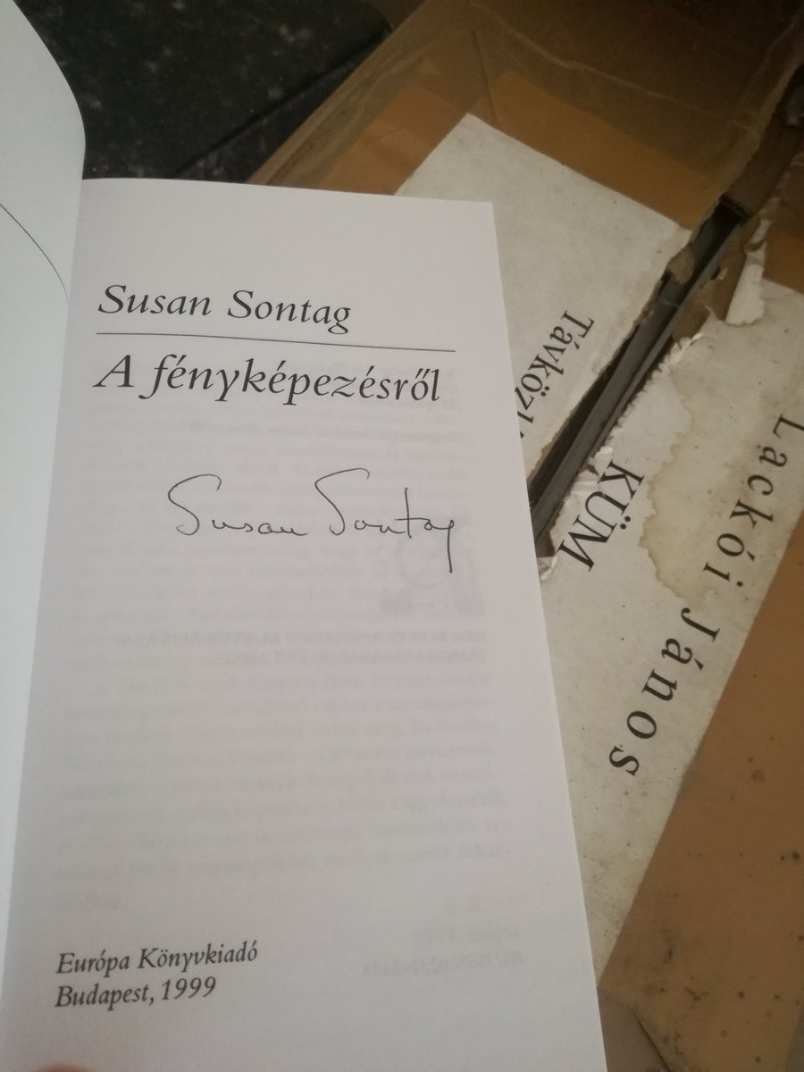 Found this during a massive clearout of my stuff - my very own dedicated copy of Susan Sontag's 'On Photography'. We had a chat about Hungarian literature and she was so open &amp; friendly. #lovebooks