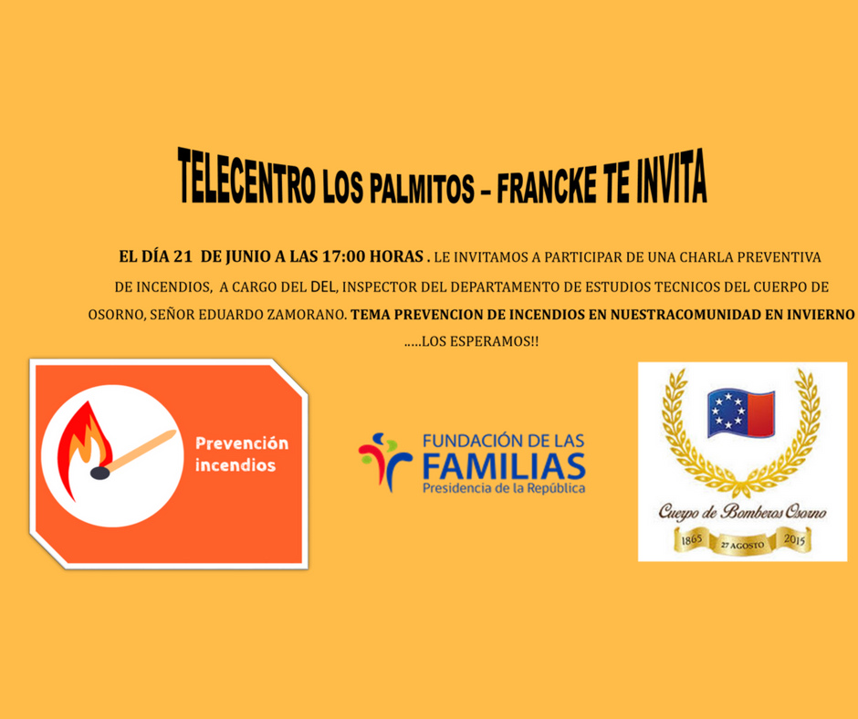 TlcLos's tweet photo. Jueves 21 a las 17:00 taller de prevención de incendios con @Bomberos_Osorno en el @TlcLos Calle Los espárragos 472  @jorgealmonacid https://t.co/SCPgYYPmiy
