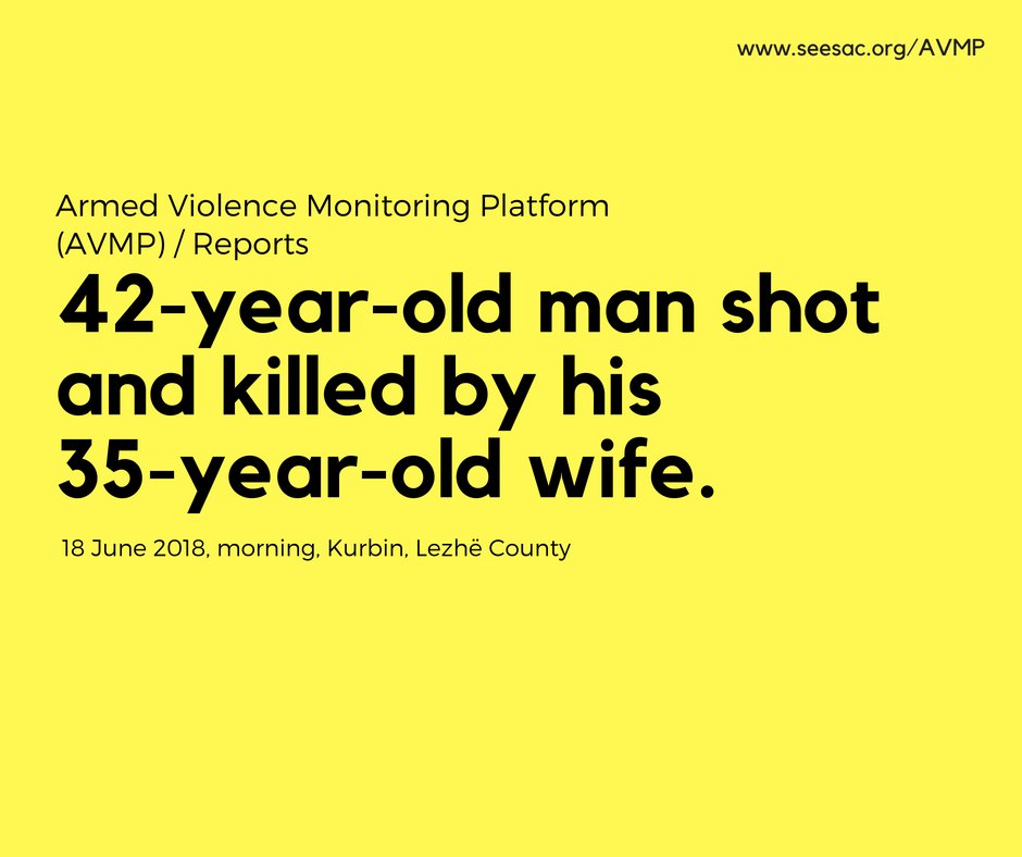UNDP_SEESAC's tweet photo. 2% of the 93 armed violence incidents happening in South East Europe this month were committed by women. #AVMPfacts https://t.co/L8WpRZijVO