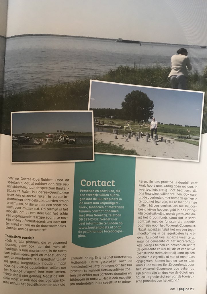 event_broker's tweet image. Leuk artikel over @buutenplaets in GO magazine voor ondernemers op @EilandGO uitgave van @DekrantvanGO nu maar hopen dat de ondernemers van Goeree Overflakkee “De Buutenboat” en het “Buutenhuus” nog ondersteunen met geld jennis en materialen. Ze moeten nog opgeknapt worden.