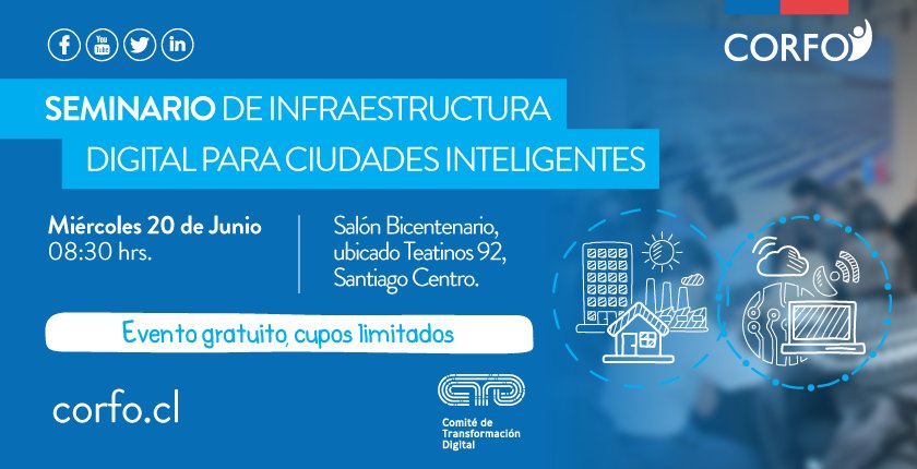 Ind_Inteligente's tweet photo. Mañana en el Edificio Bicentenario se realizará el Seminario de Infraestructura Digital Para Ciudades Inteligentes #CiudadInteligenteCL. Inscríbete 👉 https://t.co/U8Nm47K1Ld https://t.co/seZQWjFhk0