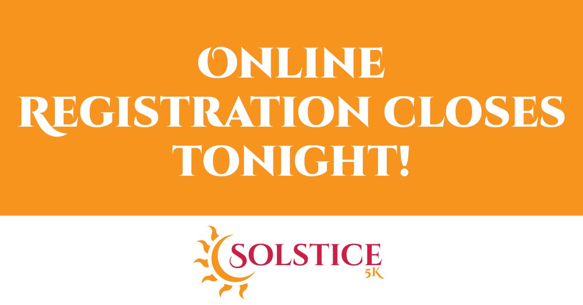 RunningRoom's tweet photo. It's your last chance to register online for the Solstice 5K! Race day registration will be available, as long as events aren't at capacity. https://t.co/QdGRhJyOE4 #RunningRoom #Solstice5K #SummerSolstice https://t.co/gKud553V1x