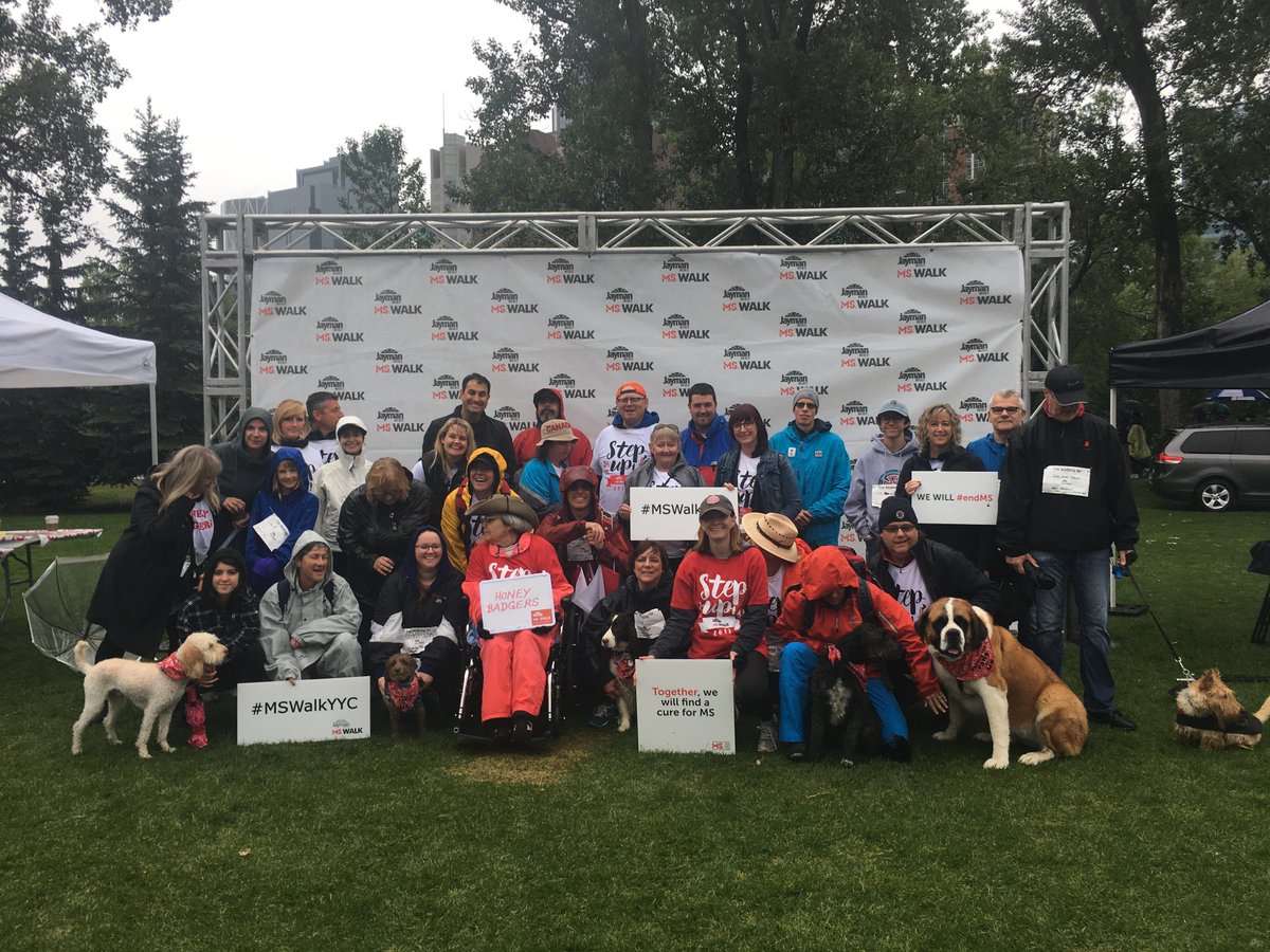 DrPamV's tweet image. Had the pleasure of participating in the 2018 @JaymanBUILT #MSWalk in Calgary this year. It was a humbling experience walking alongside my team, The Honey Badgers, and the rest of the MS community to support the fight against MS. Looking forward to participating again next year!
