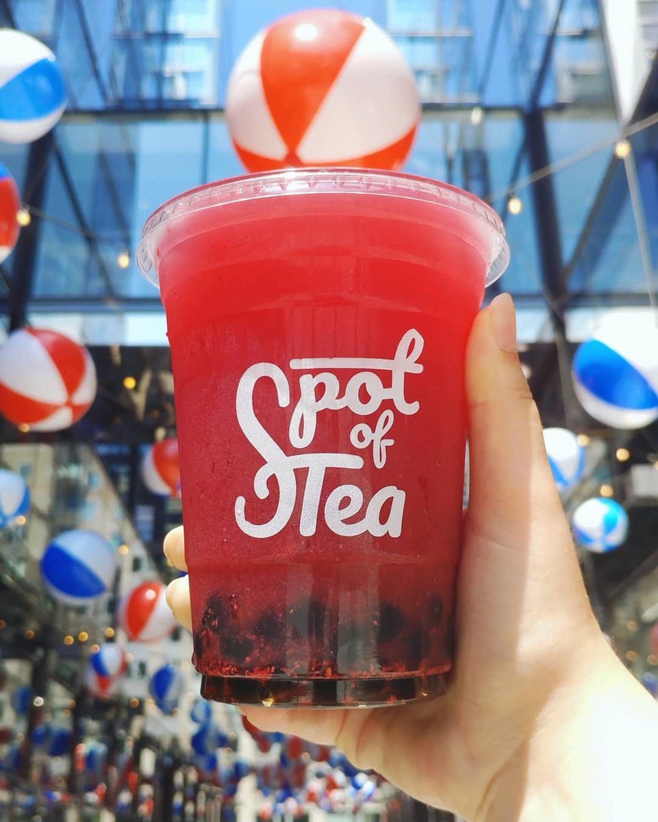 The perfect drink for a sweltering June day: Raspberry Jasmine. Cool down with one today from <a href="/drinkspotoftea/">Spot of Tea</a> at the CityCenterDC farmers market! Open until 2pm. #CityCenterDC #CCDC #SpotOfTea #DowntownDC #FarmersMarket #SummerTuesday