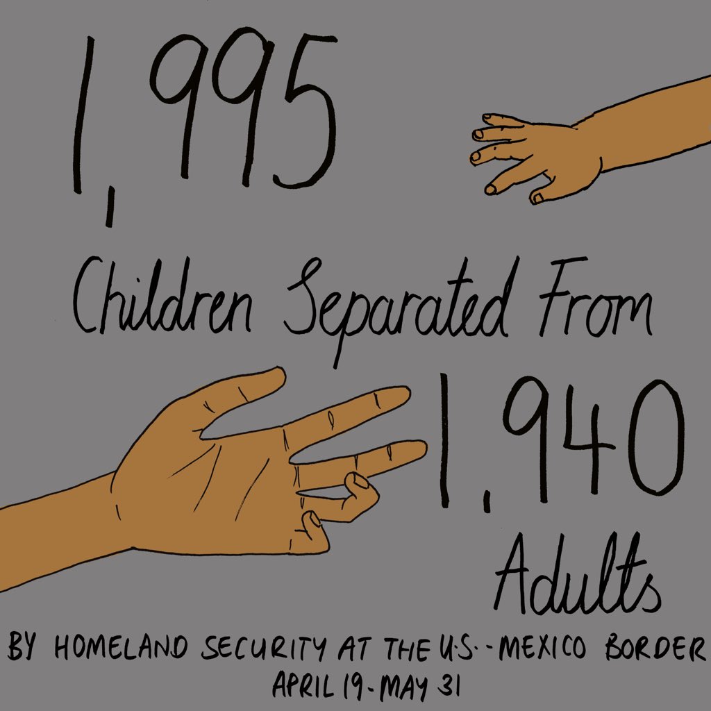 womensmarch's tweet image. There are babies weeping for their mothers, sleeping in cages and still being separated from adults. We will not rest until families are back together. Contact your rep at (202) 224-3121 and urge them to act now! #SignofResistance by @MonaChalabi #EndFamilySeparation