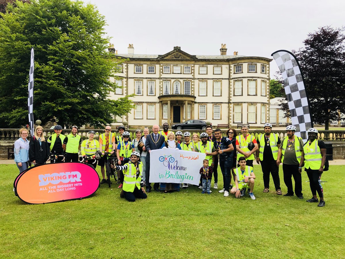 HitsEYorksNews's tweet photo. What a great way to finish the Cycle4Life Challenge Refugee Ride @SewerbyHall with @East_Riding Public Health. #Cycle4LifePH #RefugeeWeek2018 https://t.co/kLBeaM4dRr