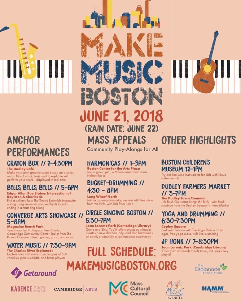 makemusicbos's tweet photo. Harmonica Mass Appeal @BCAsouthend 06/21// 1PM - 3 PM. Learn how to play the harmonica with guidance from a professional musician @makemusicbos! The first 100 participants will receive a free harmonica from @PlayHohner #MakeMusicBoston #MakeMusicDay https://t.co/QguWtyGY2e