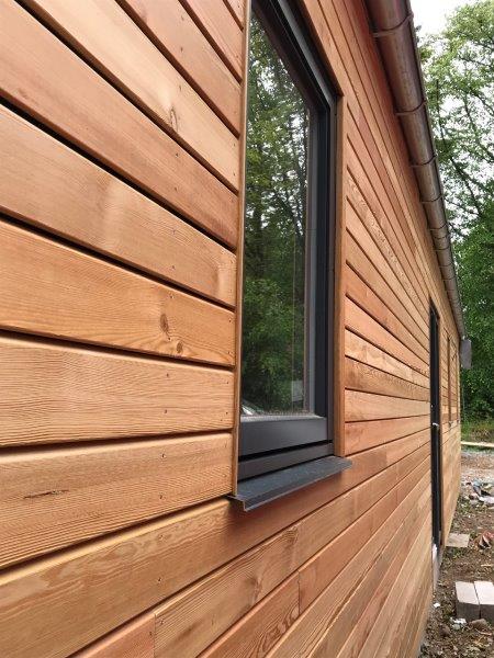 Roof completed and larch cladding progressing nicely at our new build at West Linton.