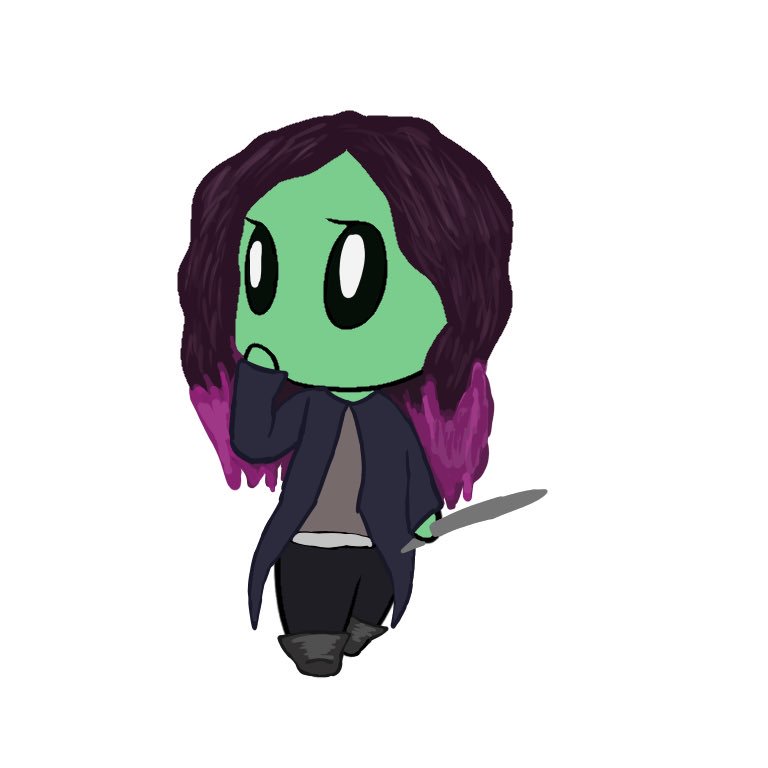 I got lazy and used a base as it was for this but happy birthday to Zoe Saldana! 
Tis a smol Gamora. 
