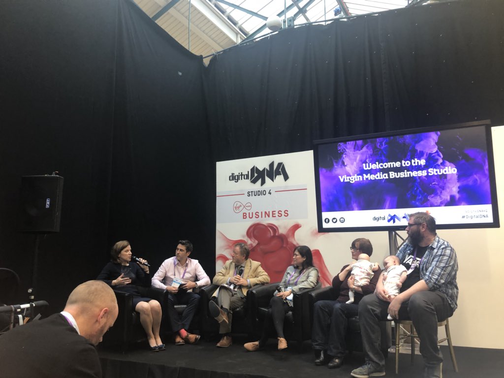 MorrowComms's tweet photo. The #HumanInTech panel tackle work-life-balance. Taking responsibility for your time, being emotionally intelligence, developing your hobbies, cutting yourself some slack and above all enjoy what you do all key takeaways. #DigitalDNA https://t.co/PFAzP0RQn2