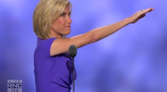 TPM's tweet image. Caged immigrant child detention centers? Laura Ingraham would rather refer to those as &quot;summer camps&quot; bit.ly/2JQhX40