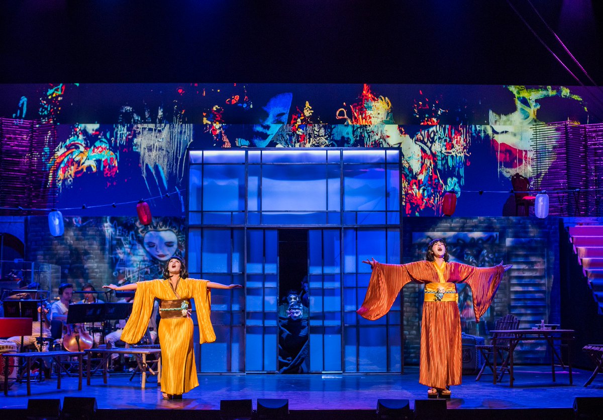 Trioperas's tweet photo. It’s not a #love story, it’s a #tragedy! For love, the #Geisha’s sing #Butterfly’s fate. #TriOperas - Now showing at the @peacocktheatre. #theatre #opera #loveopera #art

Book Tickets: https://t.co/B71fCptcy3 https://t.co/5M21KiMO86