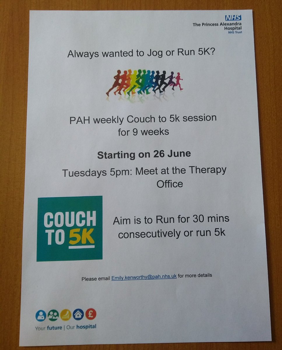 HealthPhysio's tweet image. Great to see one of our #ahps here @NHSHarlow are supporting our staff well being programme by setting up a running group. #LoveActivity #exerciseworks