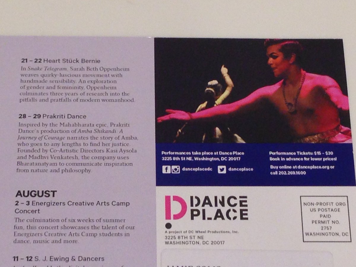 prakritidance's tweet photo. Come watch @prakriti_dance’s “Amba Shikandi” on July 28 & 29 @DancePlace. Get your tickets today: https://t.co/Co7g3hdXfS
#BharataNatyam #Dance #danceplacedc https://t.co/7yciMLFbH2