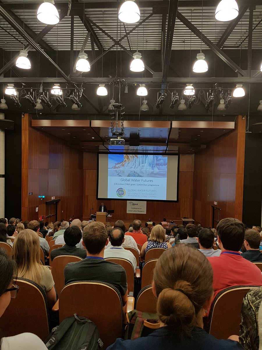 Attending a plenary session #IAGLR2018.  Howard Wheater is talking about Global Water Futures <a href="/GWFutures/">Global Water Futures</a>