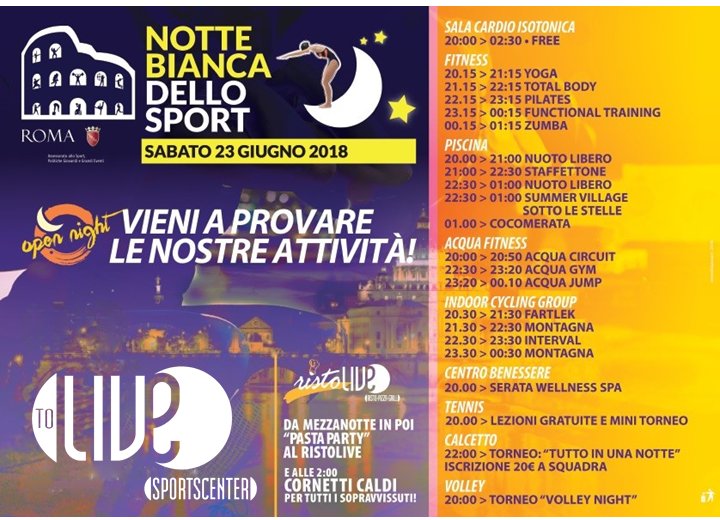 ToLiveRoma's tweet image. Sabato 23 Giugno #nottebiancadellosport di @Roma dalle ore 20 vieni a provare l'acqua della nostra piscina! Con il trattamento a Raggi UV meno cloro più salute!😁🔝#piscinatolive #RaggiUV #nuotocontrollato #summervillage #acquafitness #acquacircuit #acquagym #acquajump