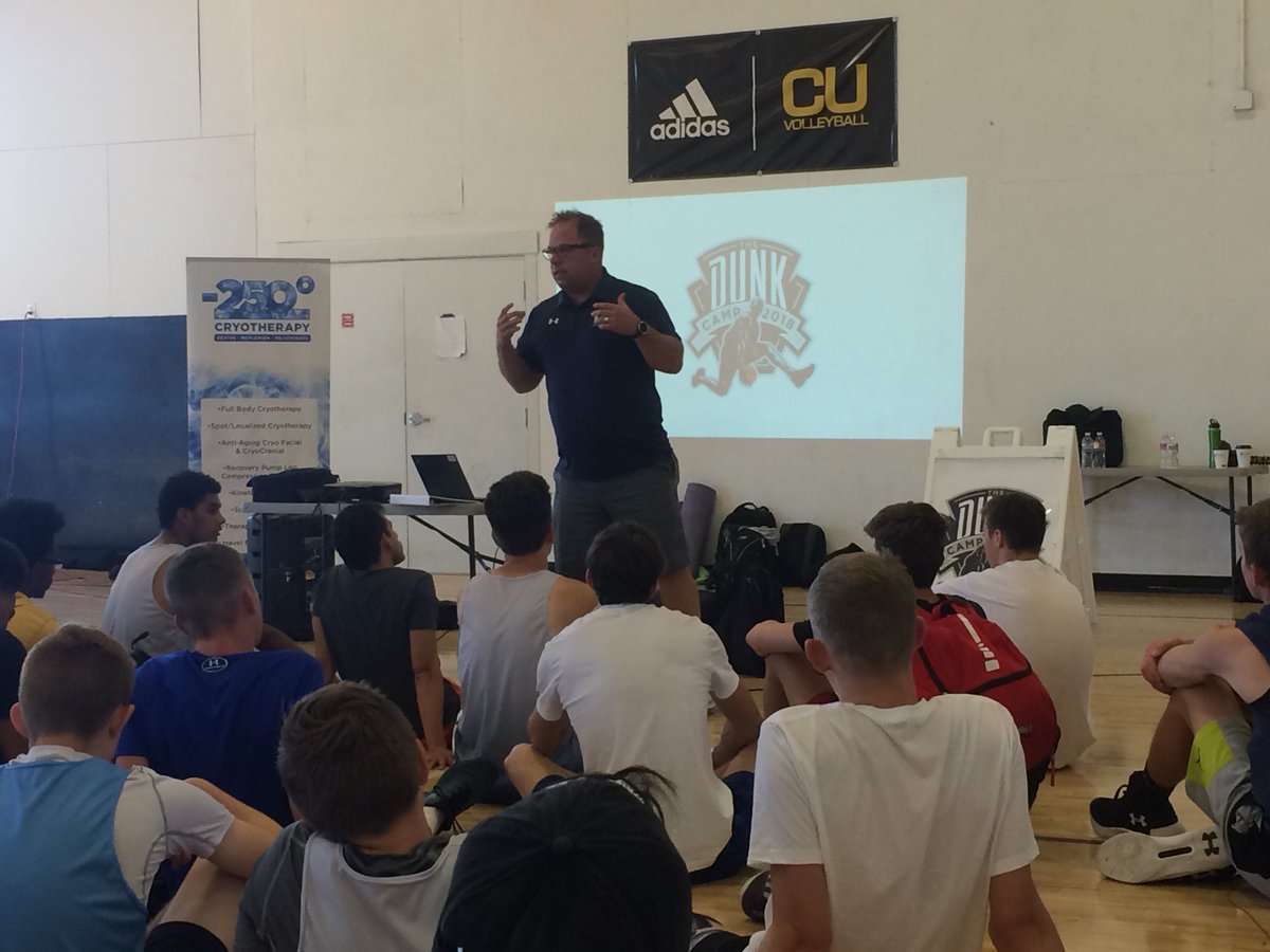 RileyJensen's tweet photo. I had a great time presenting to the athletes at @Thedunkcamp this morning. We talked about the importance of the mental game when it comes to dunking. You gotta see it first in your mind! #DunkMindset #Growth #Performance #Skills #MentalGame https://t.co/JSiWDMhC8Z