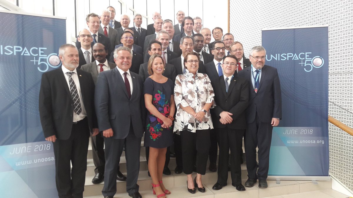 Great to see so many leaders of space agencies from around the world gathered at the @UN and #UNISPACE50!