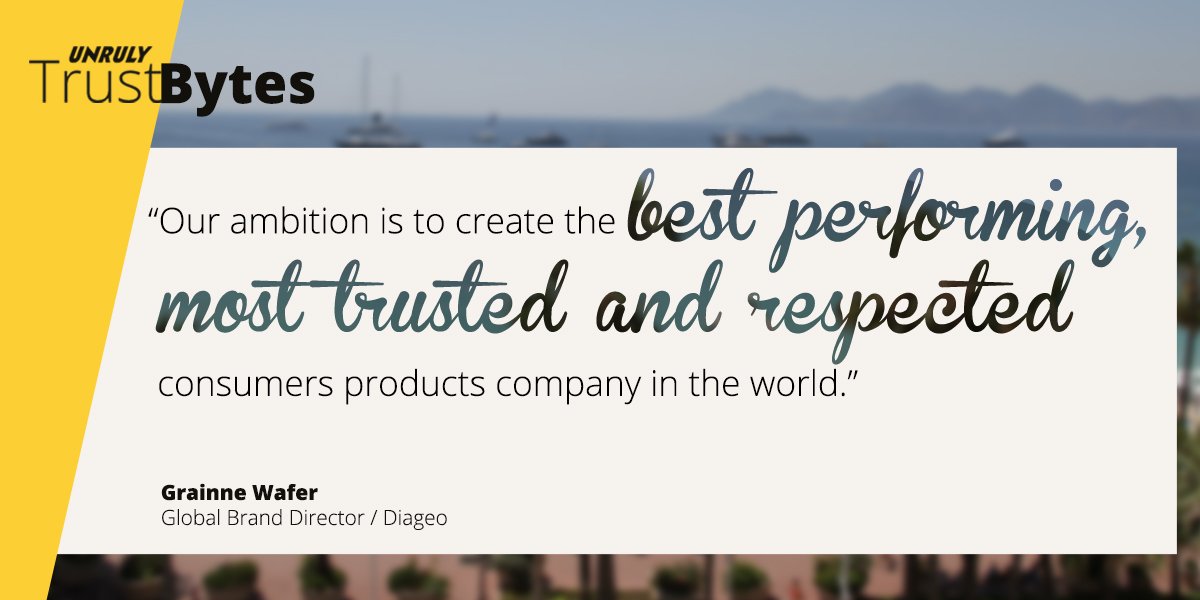 "Our ambition is to create the best performing, most trusted and respected consumers products company in the world" Grainne Wafer, Global Brand Director at <a href="/Diageo_News/">Diageo News</a>, speaks on the company's performance ambitions at #CannesLions #TrustBytes #LaddersNotAdders
