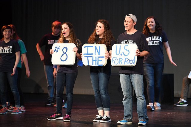 SACEngagement's tweet photo. Be sure to enjoy the food @SaintAnselm is #8 in the country for food! After you eat visit us at the Student Activities table to hear about Passages and upcoming Fall programs! https://t.co/ok7R9w3JrX