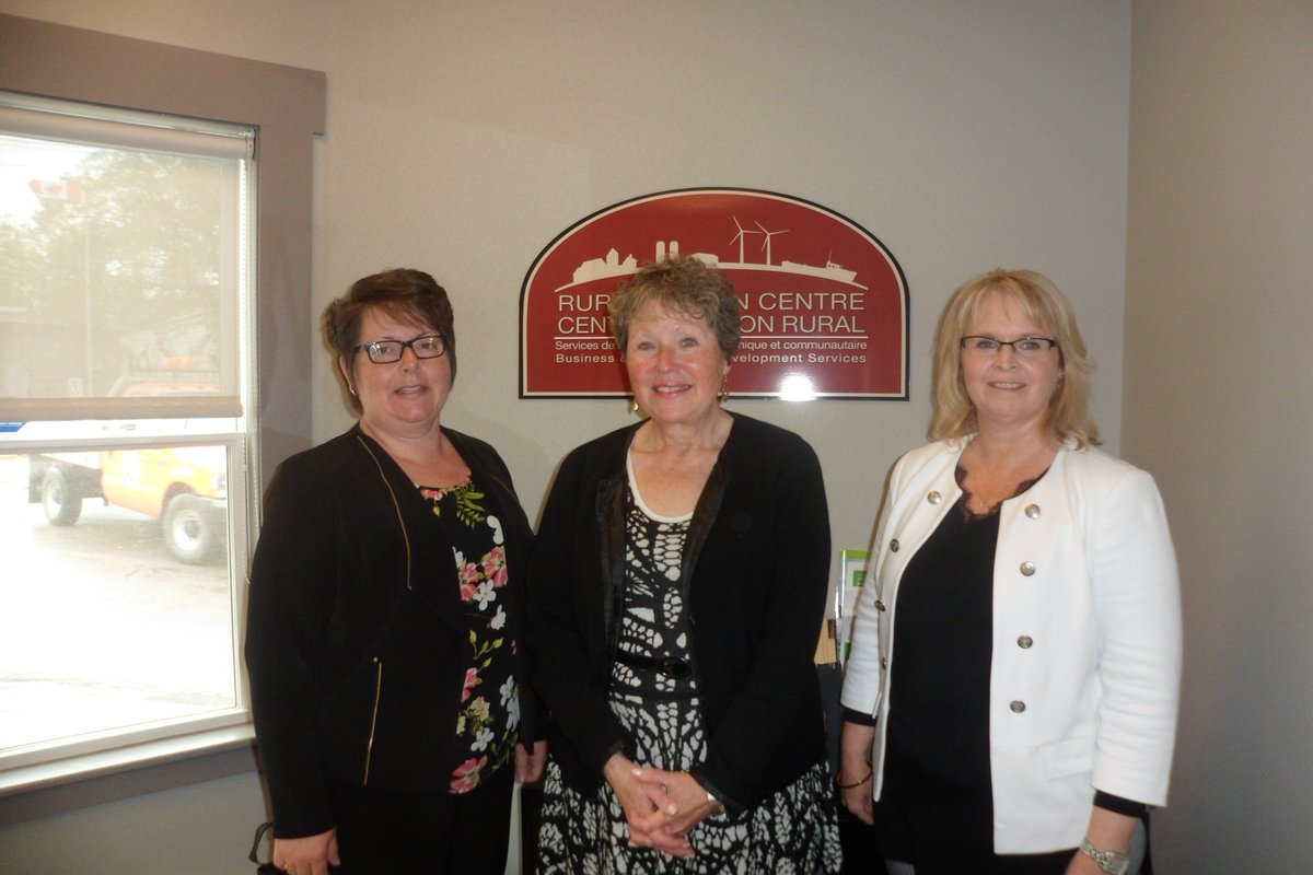 Barb MacDonald, CIO at Rural Action Centre, Alberton &amp; Maxine Rennie, Executive Director – CBDC West Prince Ventures Limited, were pleased to welcome Margaret Magner to Alberton, the new Executive Director @ PEI Business  Women's Association for a tour of their centre.