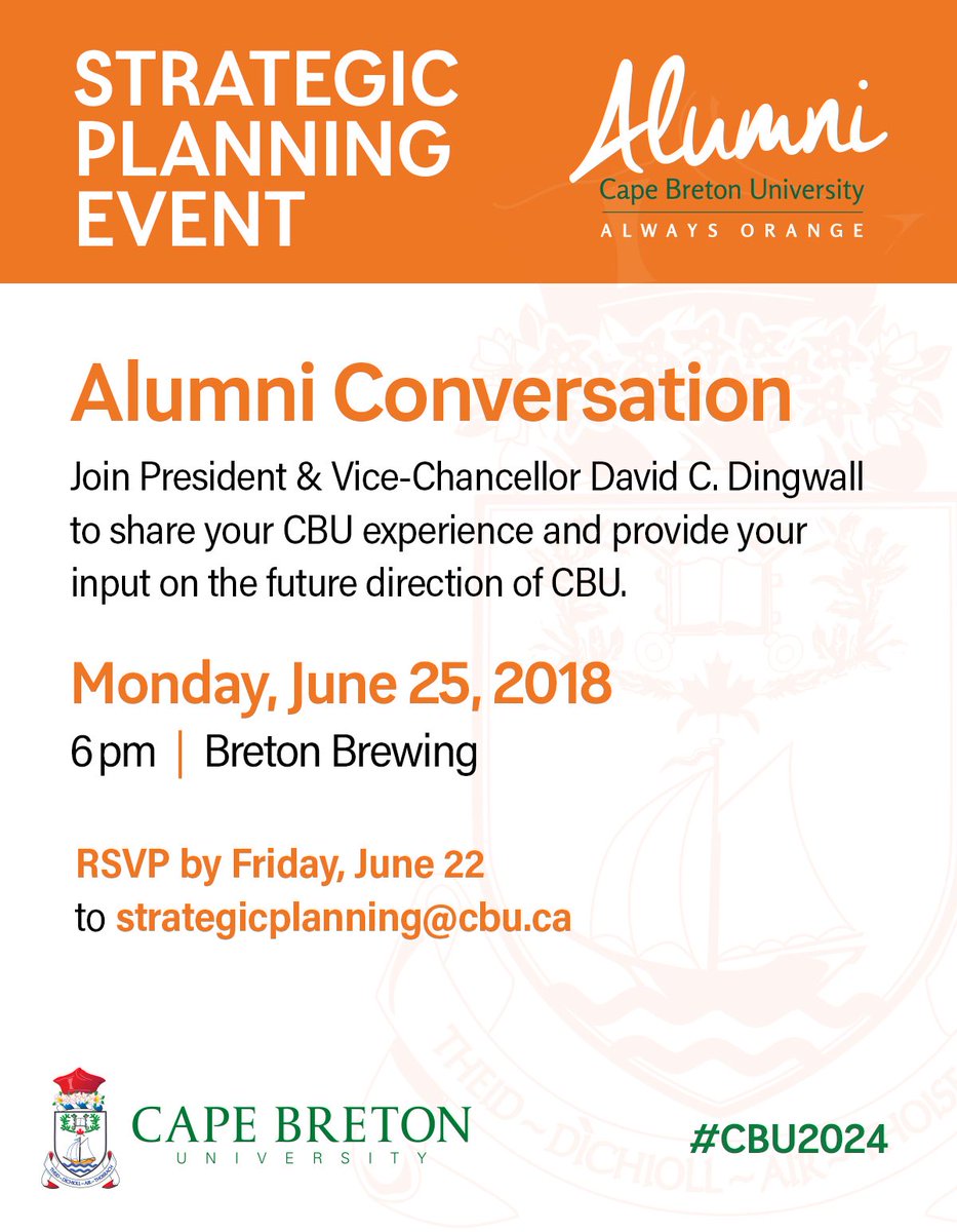 What better place to have a chat about future direction of <a href="/cbuniversity/">CBU</a> than at alumni owned <a href="/bretonbrewing/">Breton Brewing Co.</a> . Come on out Monday night! #CBU2024