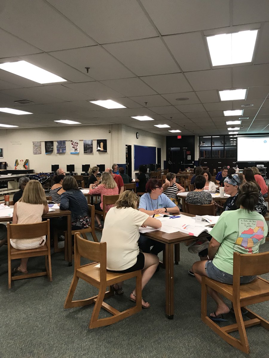 BusyBLibrary's tweet photo. @CCPSlibraries are having deep discussions while participating in World Cafe with #AASLstandards #MASLstandards @MASLMD https://t.co/jFamktMnJn