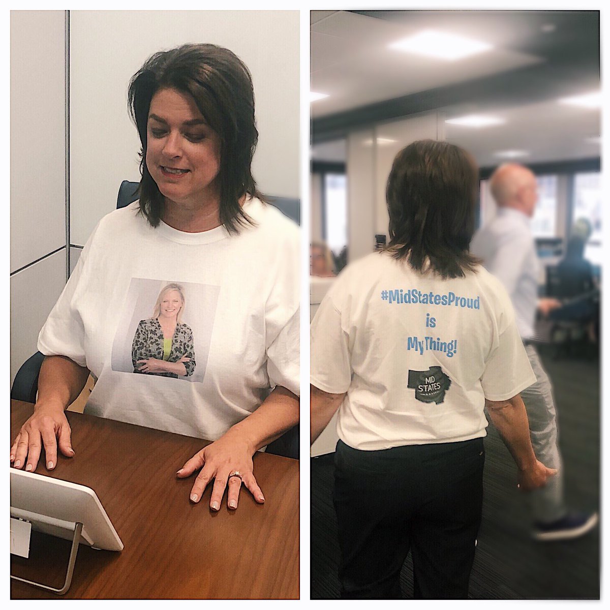 When you lose the contest and have to wear my picture showing love for the Mid-States market!!😎🙌🏼😂 
<a href="/LisaKLuff/">Lisa</a> You’re a great sport!
#MidStatesProud
<a href="/fjdevereux/">Fred Devereux</a> <a href="/jc1087/">John Christie</a> <a href="/woolverton_b/">Brian Woolverton</a> <a href="/PowerCentral/">Power Central</a>