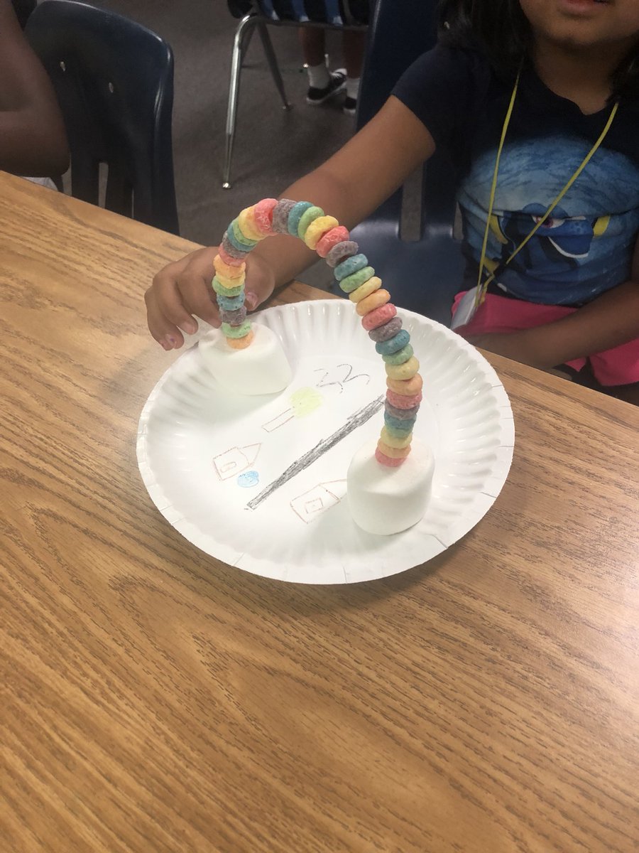 EASAGE_CFB's tweet photo. After a rainy morning, we found a rainbow! #CooktheBook made rainbows out of fruit loops and marshmallows after reading The Rainbow Fish. #EASummerFun https://t.co/AdCD3PTGGb