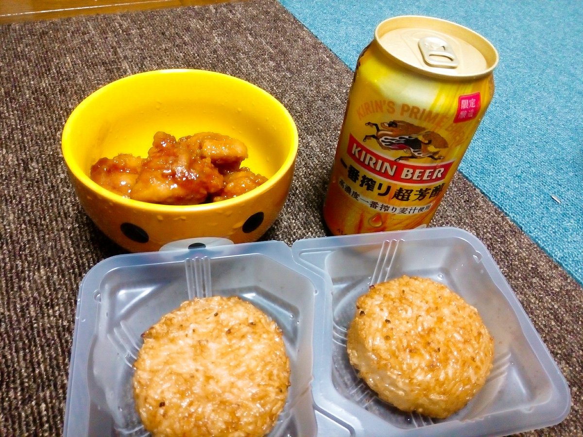 疲れた身体にコンビニ飯とビール🍺