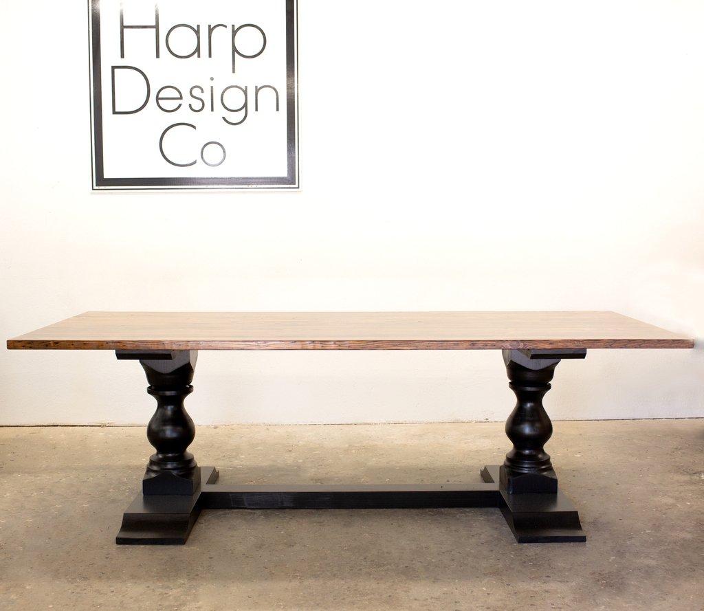 Our Melissa Table....Antique Brown Top and Black Painted Base...❤️
#harpdesignco #woodwork #handcraftedtable #melissatable #reclaimedwood