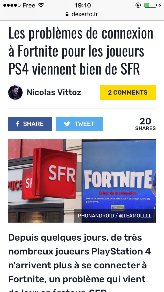 fortnitefr_fr's tweet photo. Source : https://t.co/RHUzzlRJt2

🎉Et la palme d'or de la communication revient à .... @SFR @SFR_SAV 🎉 🥇

Chef de communication SFR : bon les gars, on invente quel bug après pour faire parler de nous? 😱

Bon ben merci quand même @CM_Tokaj , on va suivre la crise européenne.. https://t.co/TdS0SjKlQu
