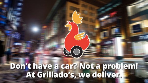 Do not have a car? No problem, at Grillados we deliver!