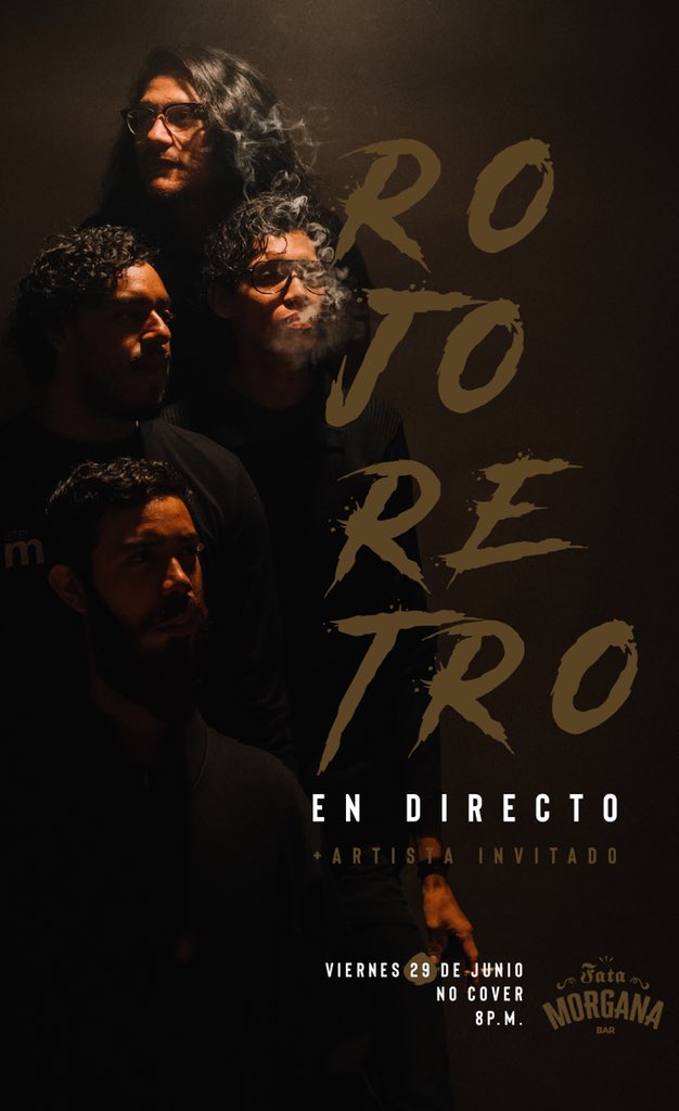 RojoRetro's tweet image. El próximo viernes 29 de junio, estaremos en @fatamorganabar en directo. *NO COVER. A partir de las 8pm. ¡Estaremos muy juntitos! Ya queremos verlos. #enDirecto #show #bar #music #band #musicband #live