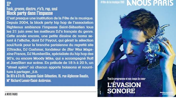 La #HipHopBlockParty dans la sélection des #BonsPlans de @anousparis ! MERCI 😎#FDLM2018 #HipHop #AnousParis cc @LeHuffPost @20Minutes @LeParisien_75 @KonbiniFr @cliquetv