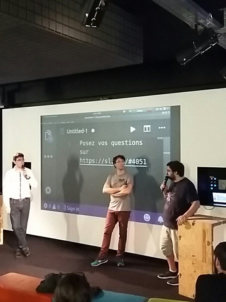 Le MeetUp organisé par <a href="/SocieteGenerale/">Societe Generale Group</a> à l'école 42 <a href="/42born2code/">42 Paris</a> continue avec un enregistrement live d'un podcast avec <a href="/guilhemlettron/">⛵ Guilhem Lettron</a> <a href="/SG_InsideIT/">SG InsideIT</a> toujours sur le #DevOps #DevopsbySG