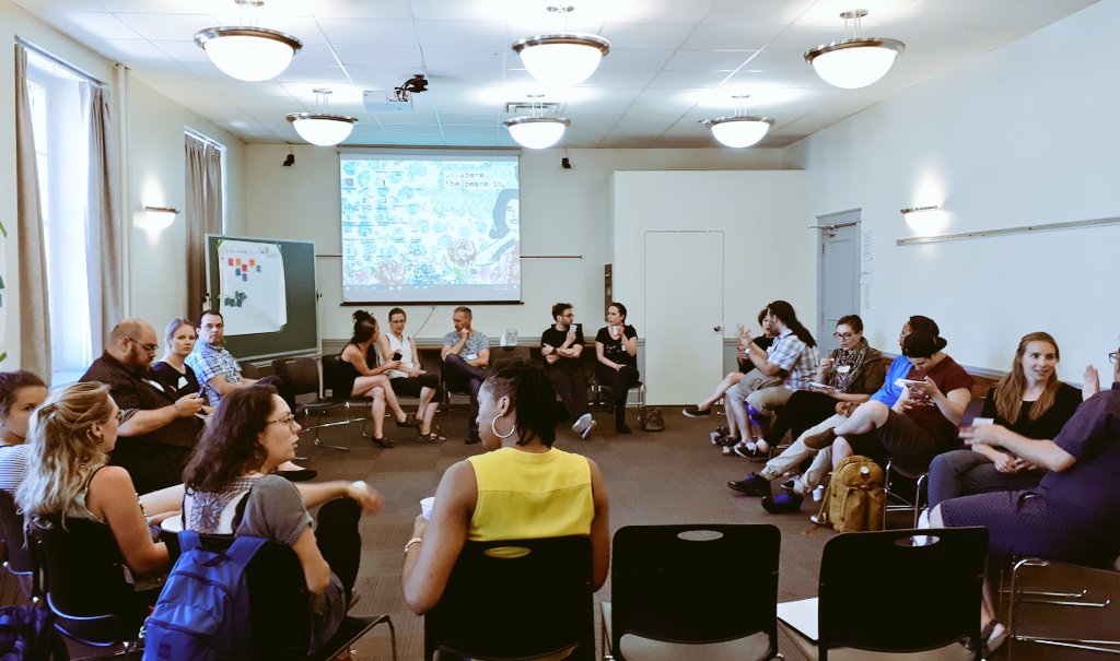 ClauBeaudoin's tweet photo. Les intervenant.e.s du milieu de Centre-Sud se réunissent aujourd'hui dans le cadre de la communauté de pratique. Au menu: partage de situations et d'interventions en santé mentale. #centresud #Montreal #santepublique @cdccentresud https://t.co/oQ40usyZM9