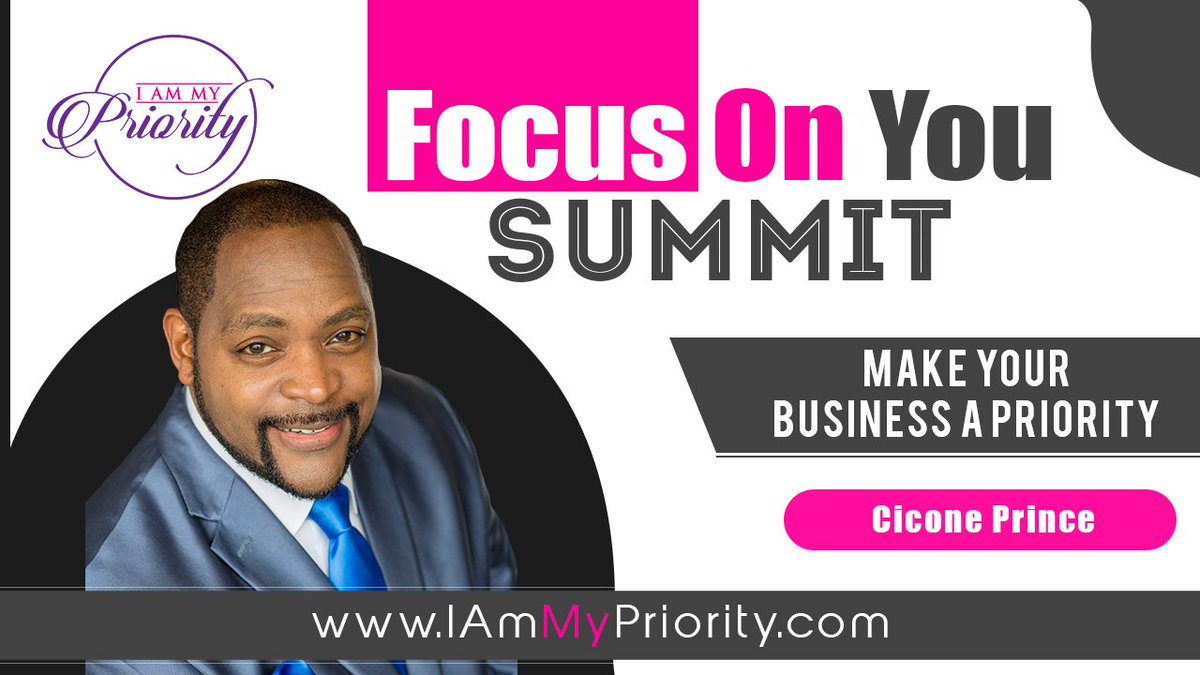 de_kesha's tweet photo. Join the The Focus On You TeleSummit with Cicone Prince!
As a personal development strategist, Cicone provides people with proven strategies to become a better version of themselves.
Register Now! at https://t.co/bPHgjt4koP #IAmMyPriority #FocusOnYou #PassionPurposeProsperity https://t.co/xymVoDz2hf